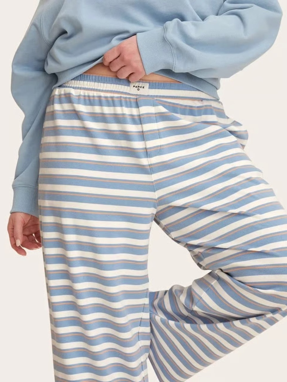 Parke xTarget Women's High-Rise Boxer Knit Pants Light Blue/Orange Stripe 2X NWT